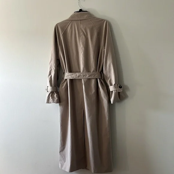 H&M Double Breasted Trench Coat Oversized Sz Small Beige Color - Picture 6 of 16